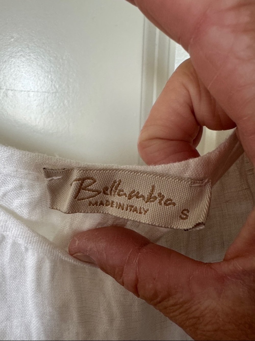 100% Linen White Midi Slip Dress Ruffle Hem Angelcore Minimalist made in Italy - Picture 2 of 8